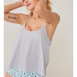 Stripe Print Tankini Top